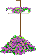 CROSS WITH LIGHT PURPLE FLOWERS