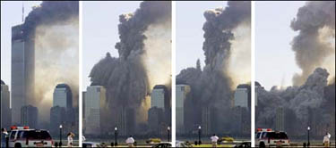 Sequence pictures of WTC crash