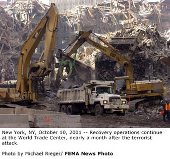 The clean up efforts at WTC
